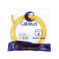 Cabeus PC-UTP-RJ45-Cat.6-5m-YL-LSZH Патч-корд U/UTP, категория 6, 2xRJ45/8p8c, неэкранированный, желтый, LSZH, 5м