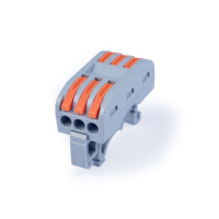 Cabeus PCT-223D Клемма соединительная универсальная проходная 3 полюса с рычагом на DIN-рейку 0,08-2,5/4,0 (1шт)