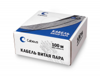 Cabeus UTP-4P-Cat.5e-SOLID-BK-100 Кабель витая пара UTP (U/UTP), категория 5e, 4 пары (24 AWG), одножильный, PVC нг(А)-LS, черный (100 м)