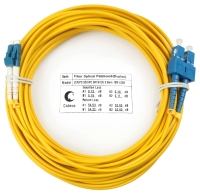 Оптический патч-корд duplex LC-SC 9/125 SM Cabeus FOP(d)-9-LC-SC-10m 10 метров желтый LSZH