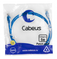Cabeus PC-UTP-RJ45-Cat.5e-1.5m-BL Патч-корд U/UTP, категория 5е, 2xRJ45/8p8c, неэкранированный, синий, PVC, 1.5м