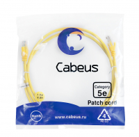 Cabeus PC-UTP-RJ45-Cat.5e-1.5m-YL Патч-корд U/UTP, категория 5е, 2xRJ45/8p8c, неэкранированный, желтый, PVC, 1.5м