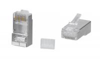 Cabeus 8P8C-SH-C6-TWP Коннектор RJ-45 под витую пару, категория 6/7, экранированный, для многожильного кабеля, для проводников с толщиной по изоляции до 1,05 мм, со вставкой