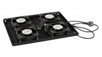 Cabeus TRAY-60-BK Модуль вентиляторный с 4-я вентиляторами для установки в напольные шкафы серии SH-05C, ND-05C глубиной 600мм, цвет черный (RAL 9004)