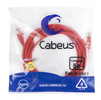 Cabeus PC-UTP-RJ45-Cat.5e-5m-RD-LSZH Патч-корд U/UTP, категория 5е, 2xRJ45/8p8c, неэкранированный, красный, LSZH, 5м
