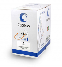 Cabeus UTP-4P-Cat.5e-SOLID-LSZH-GY-LIGHT Кабель витая пара UTP (U/UTP), категория 5e, 4 пары 0,48мм (24 AWG), одножильный, LSZH, нг(А)-HF, серый, (305 м)
