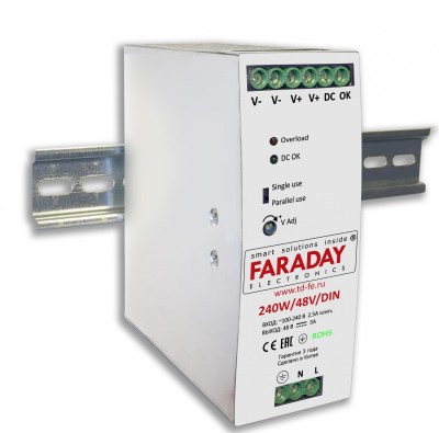 Faraday 240W/48V/DIN Блок питания на DIN рейку