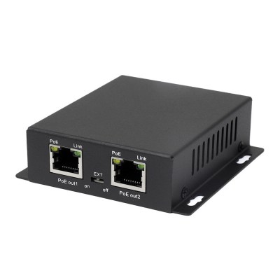 Amatek AN-PE2 - PoE удлинитель Ethernet на 2 выхода, 100 Мбит/с
