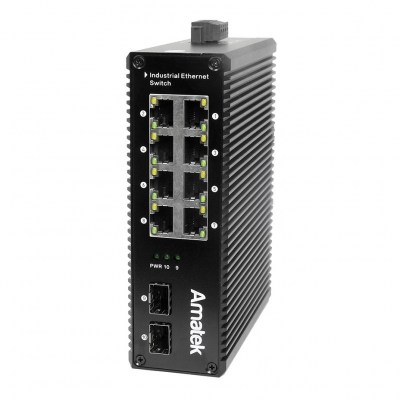 Amatek AN-SXG10P8B - промышленный 10-портовый гигабитный коммутатор с HiPoE до 480Вт