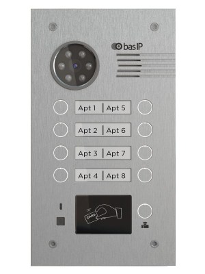 Bas IP BA-08BD SILVER панель IP домофона на 8 офисов/квартир