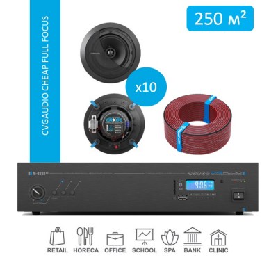 CVGaudio CHEAP FULL FOCUS/BL/250 Комплект звукового оборудования для качественного озвучивания помещений площадью до 250 м2