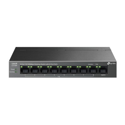TP-Link LS109P – Настольный коммутатор с 9 портами 10/100 Мбит/с (8 портов PoE+)