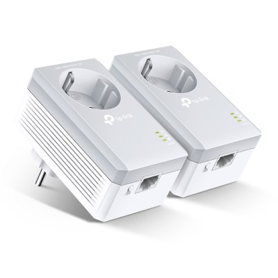 TP-Link TL-PA4010P KIT – AV600 Комплект адаптеров Powerline со встроенной розеткой, 2 устройства