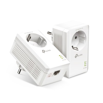 TP-Link TL-PA7017P KIT – AV1000 Комплект гигабитных адаптеров Powerline со встроенной розеткой, 2 устройства