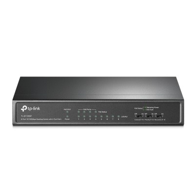 TP-Link TL-SF1008P – 8-портовый настольный коммутатор 10/100 Мбит/с с 4 портами PoE+
