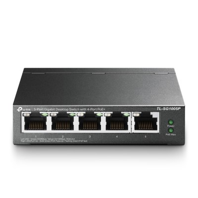 TP-Link TL-SG1005P – 5-портовый гигабитный настольный коммутатор с 4 портами PoE+