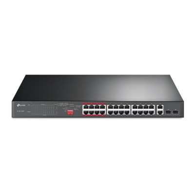 TP-Link TL-SL1226P – 24-портовый монтируемый в стойку PoE+ коммутатор 10/100 Мбит/с с 2 гигабитными портами